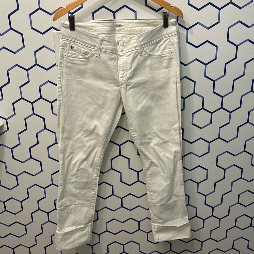 Hudson Ginny Cropped with cuffs white jeans size 30